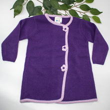 Kids | Knit Coat with Flowers | SK Purple/Wisteria