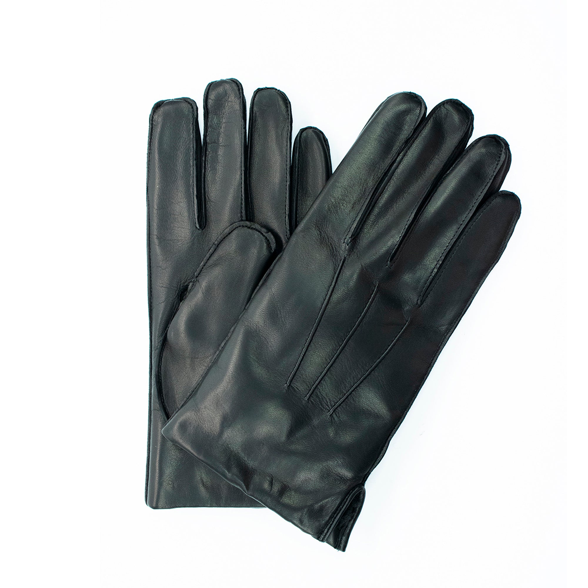 Mens | Nappa Leather Gloves with Faux Fur Lining | Black/Black