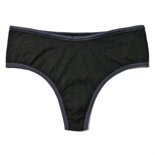 Movecalm Hi-Rise Thong | Black/Granite