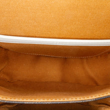 Celine | Pre-Owned Medium Triomphe Coated Canvas Folco Crossbody - I | White/Dark Brown