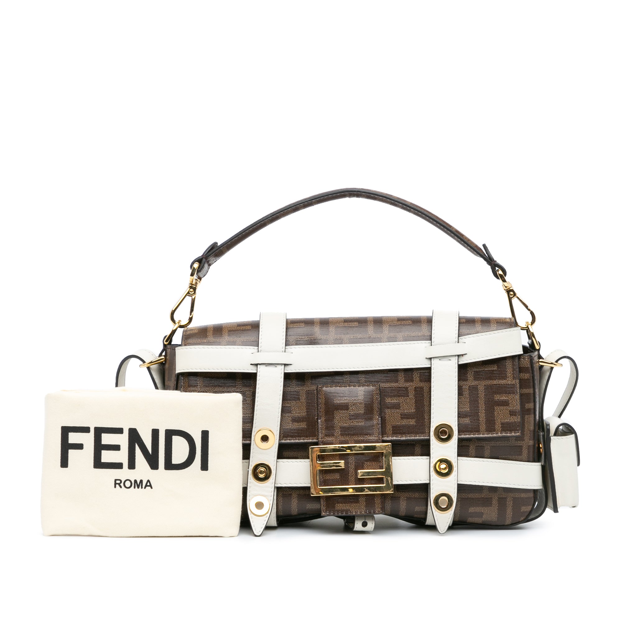 Luxclusif | Fendi | Pre-Owned Zucca Glazed Fabric Cage Baguette