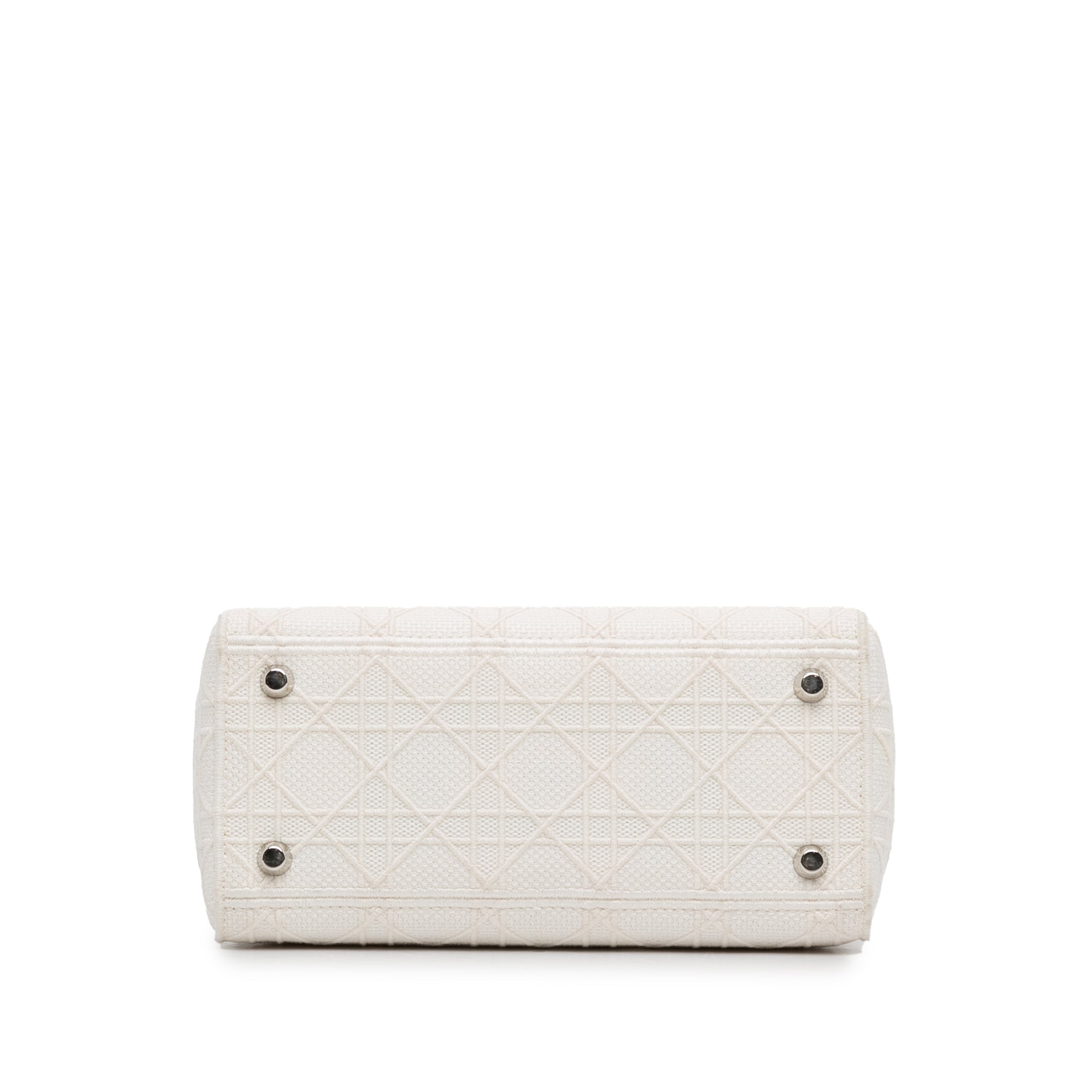 Dior | Pre-Owned Medium Canvas Cannage Lady D Lite - II | White