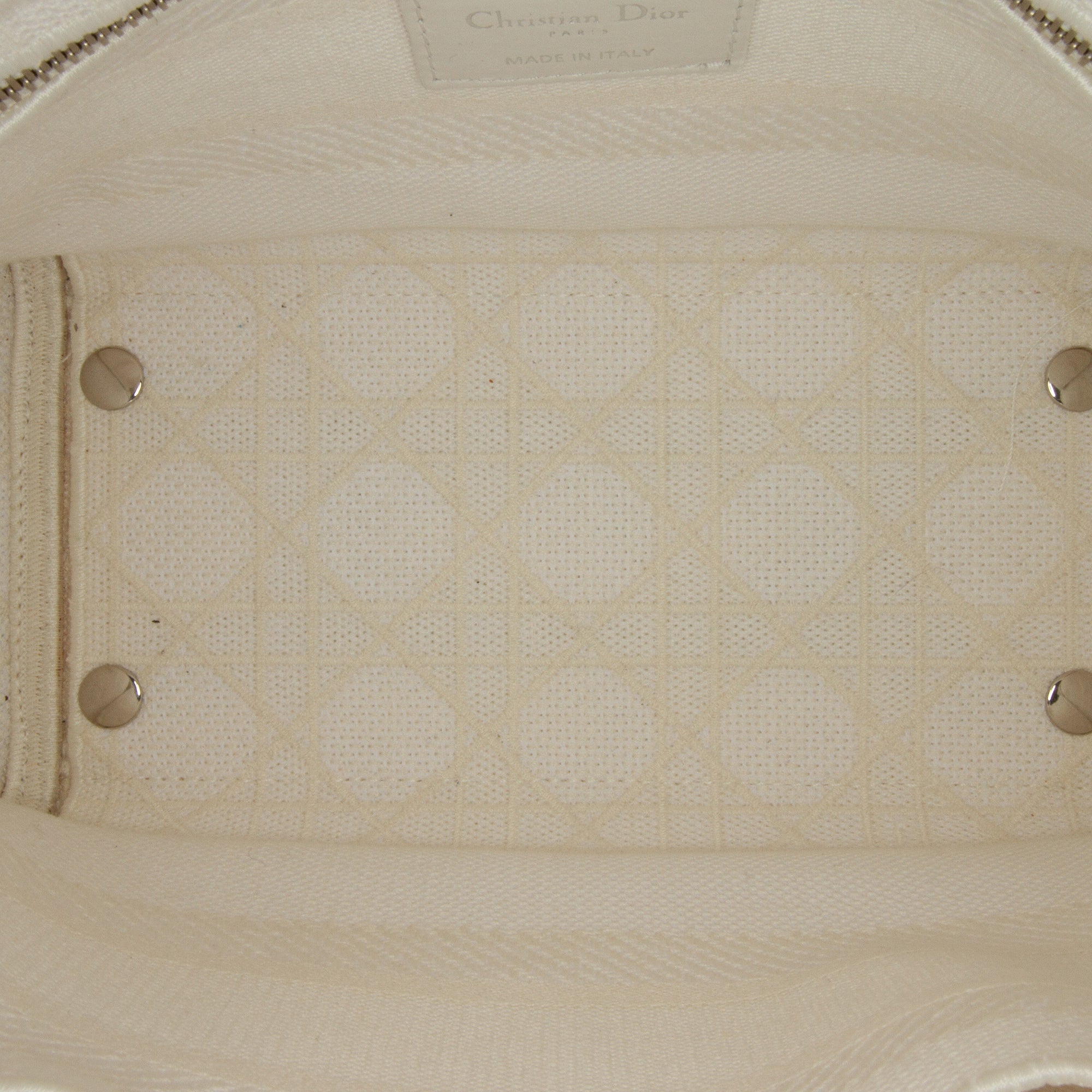 Dior | Pre-Owned Medium Canvas Cannage Lady D Lite - II | White