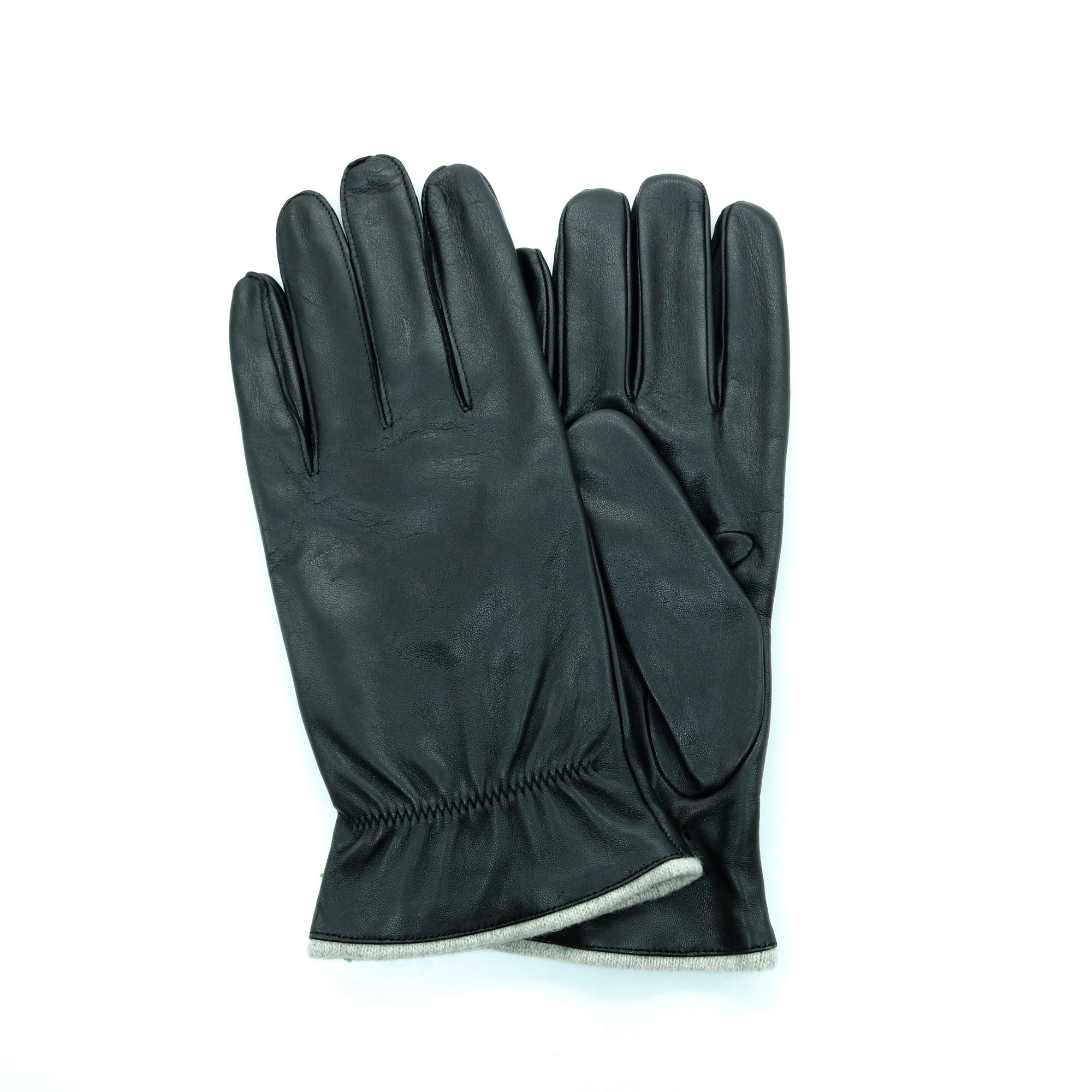Mens | Tech Leather Gloves | Black/Light Grey