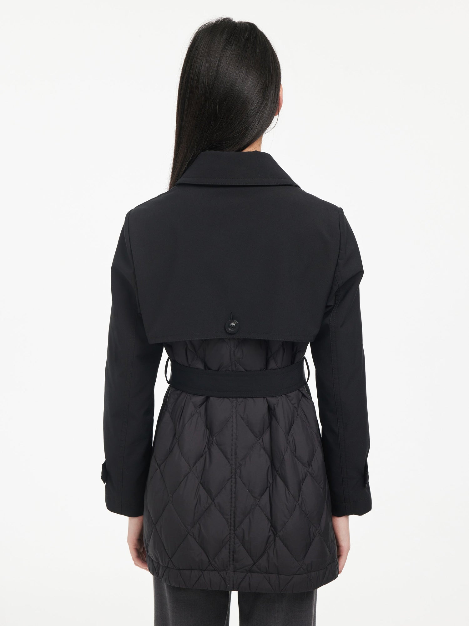Trench-Style Down Jacket | Black