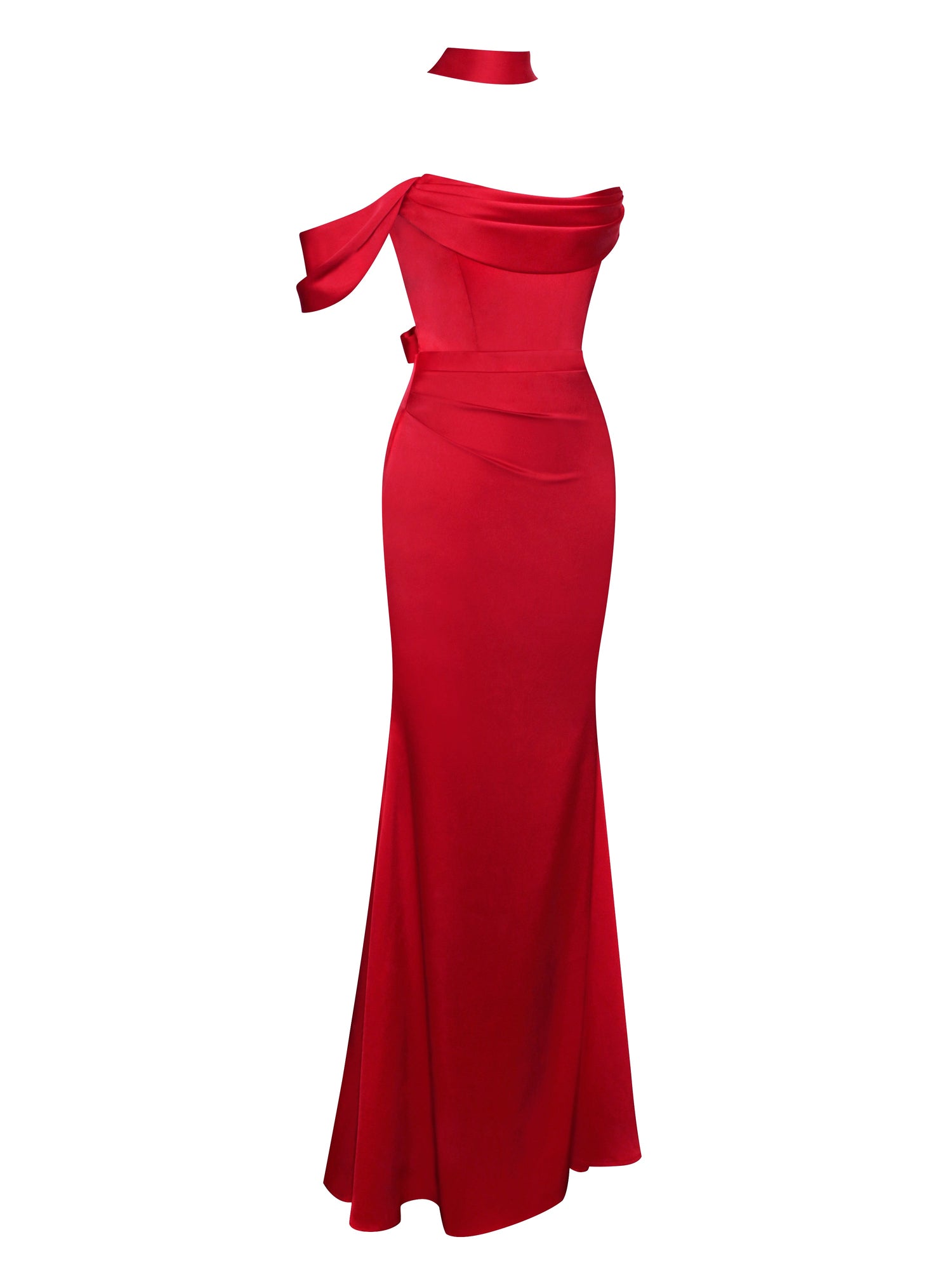 Miss Circle | Ivona Halter Neck Double Duchess Satin Gown