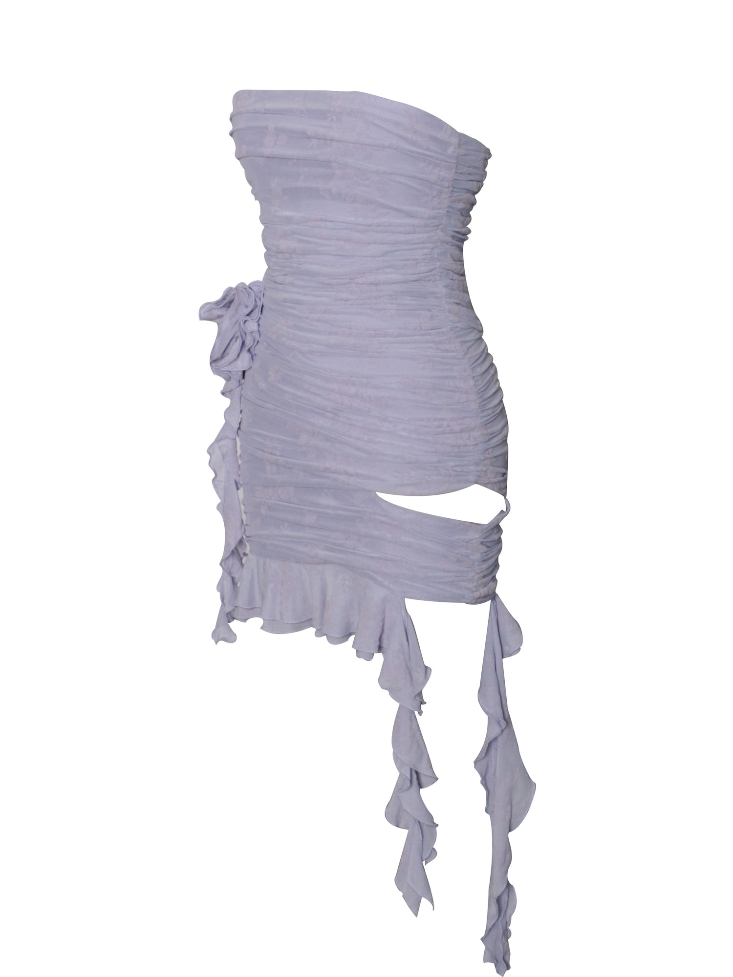 Talulla Ruffle Draping Cutout Dress | Light Orchid