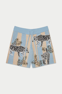 Snow Leopard Knit Short | Blue