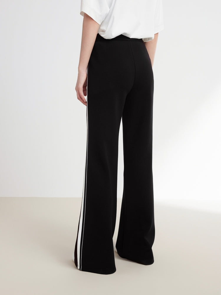 Loose Fit Flare Pants For Sports | Black