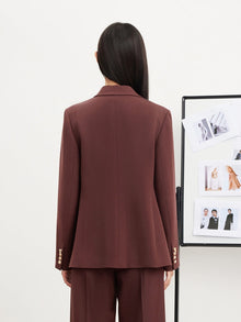 Wool Blazer | Wine Red
