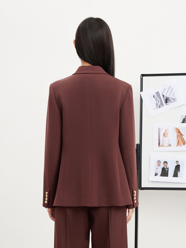 Wool Blazer | Wine Red