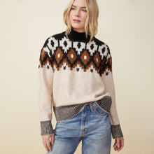 Mock Neck Fair Isle Sweater | Women | Off White