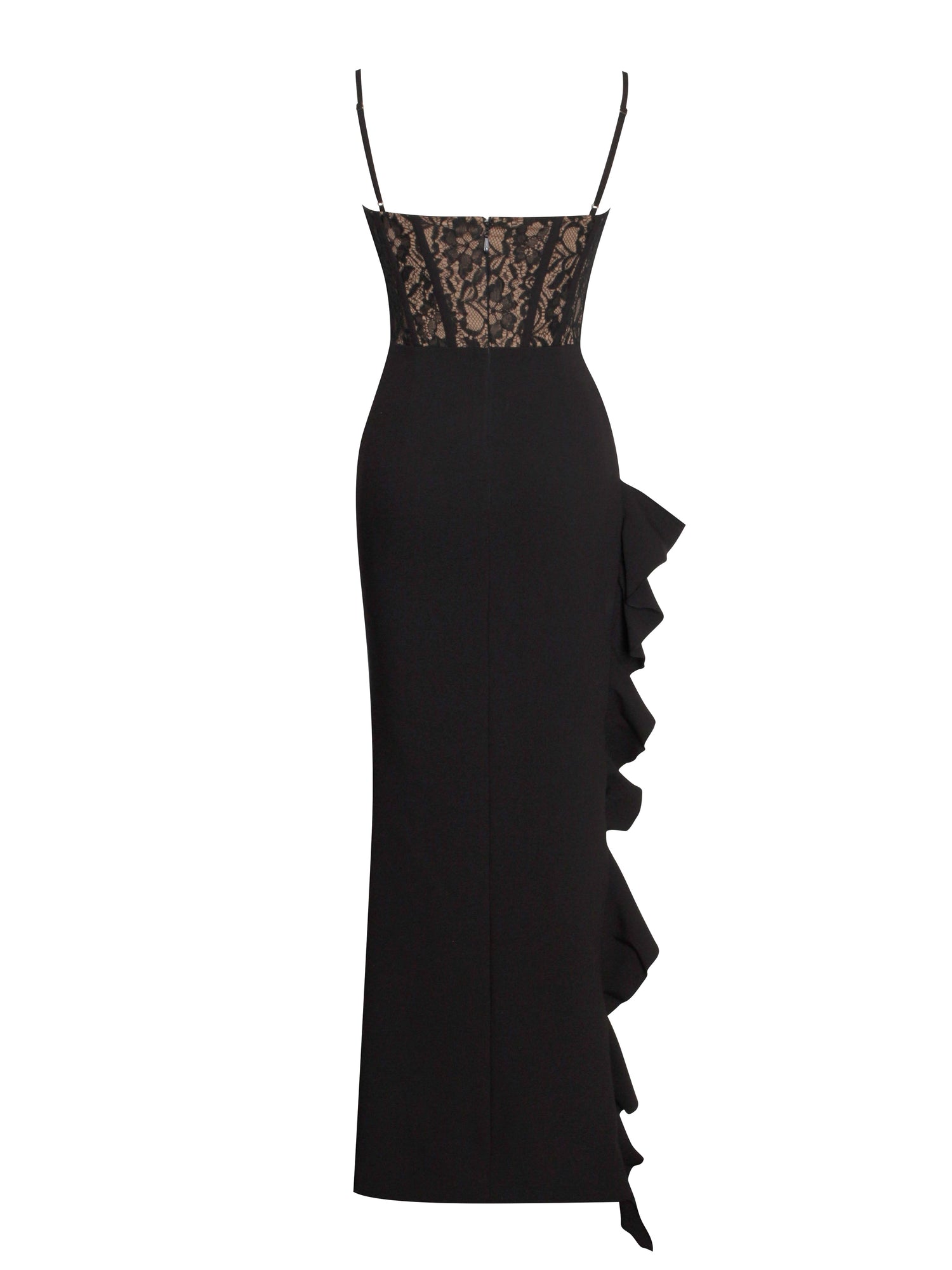 Junia Lace Corset Maxi Dress | Black