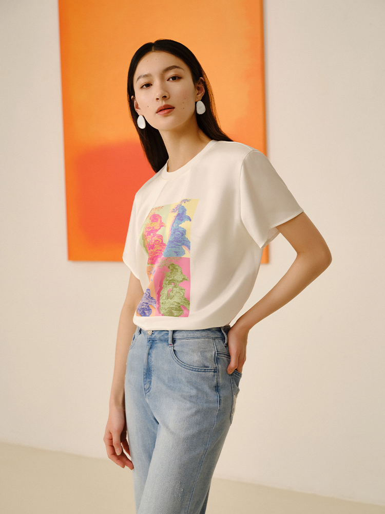 Crepe T-shirt | White