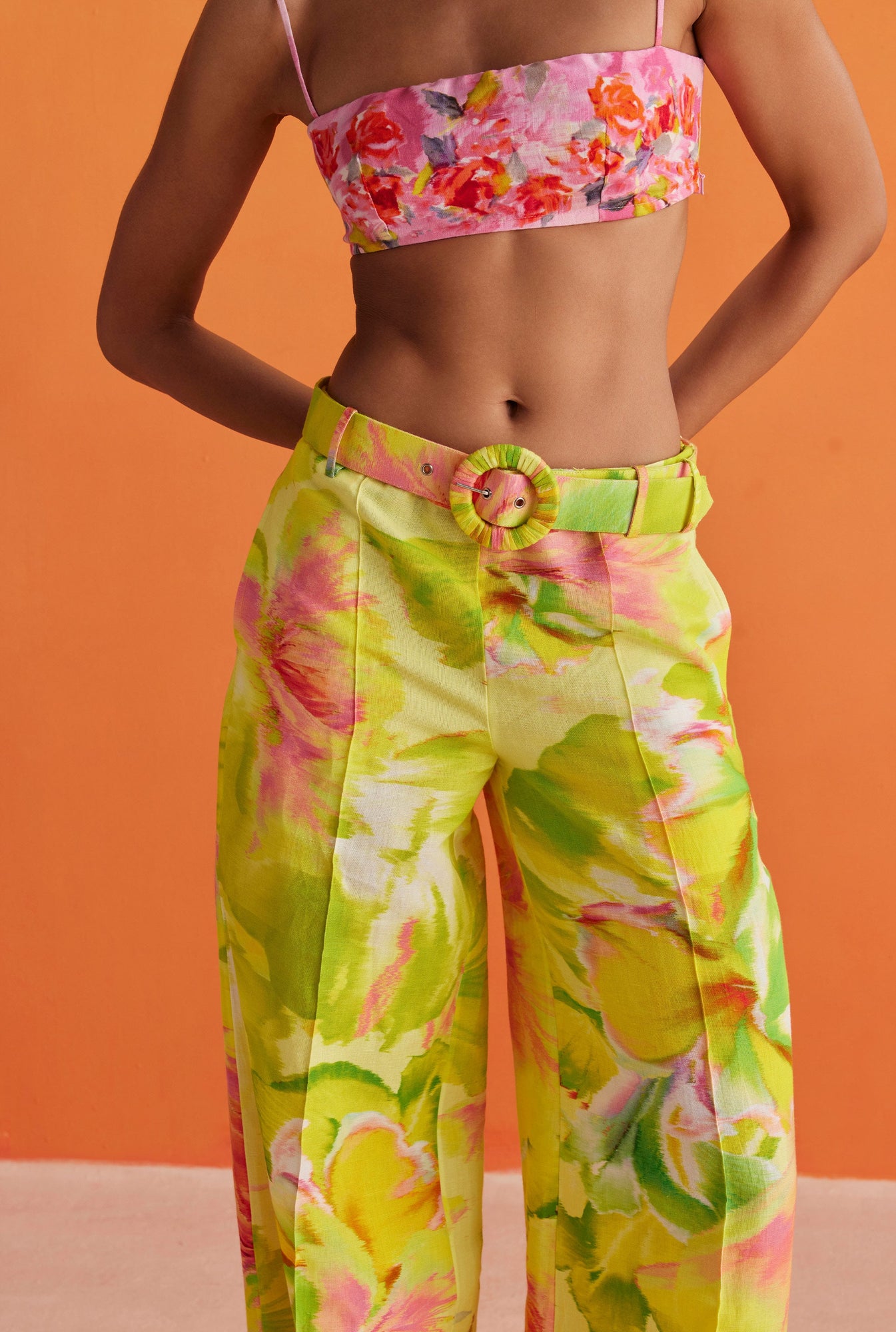 Hemant & Nandita | Rosa Floral Bandeau Top | Pink
