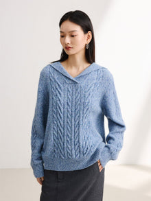 Cable Knit Pullover | Blue