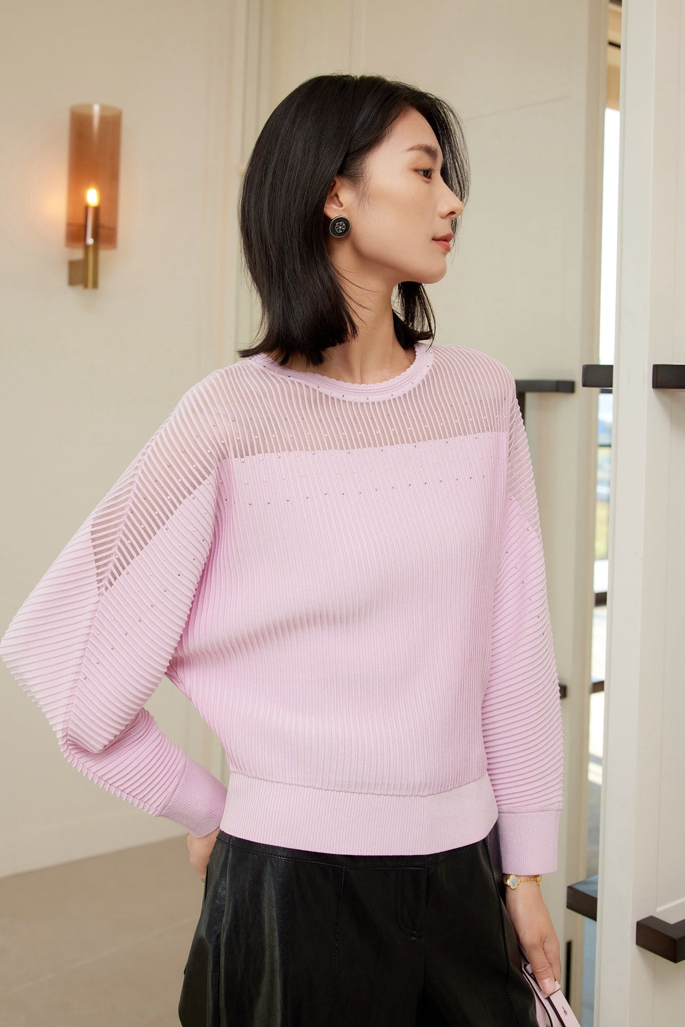 Heavy Knit Top | Pink