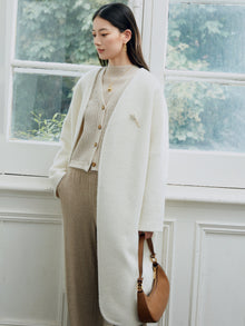 Yaming Sheep Wool Coat Jacket | White