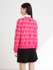 Wool Knit Cardigan | Rose Red