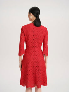 Embroidered Dress | Red