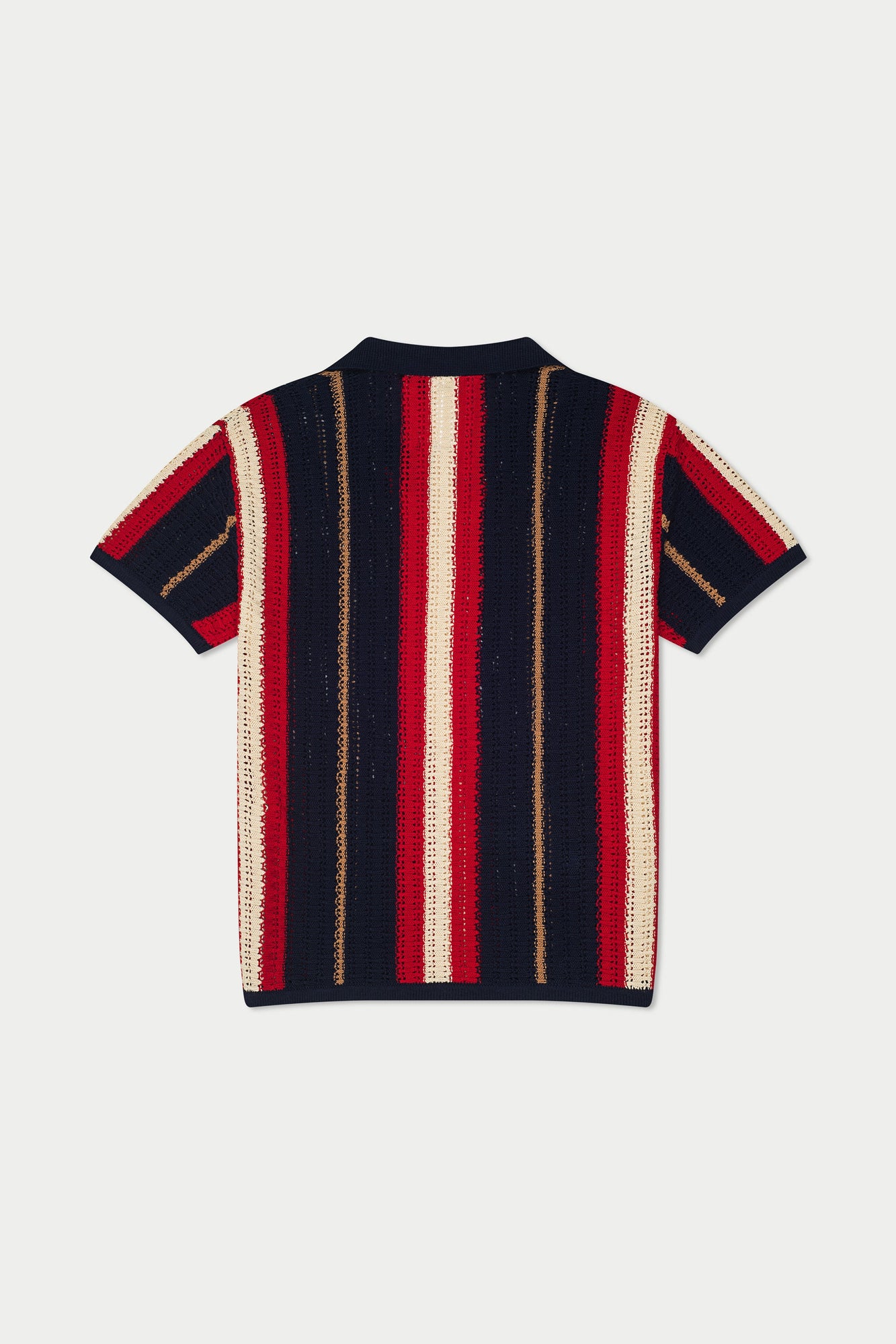 Crab Stripe Knit Polo | Blue/Red