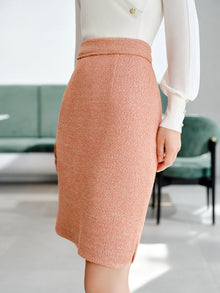Fragrant Style Tweed Skirt | Orange