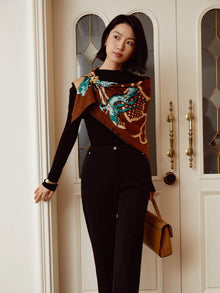 Half-High Collar Knit Top | Black