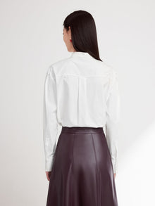 Stand Collar Blouse | White