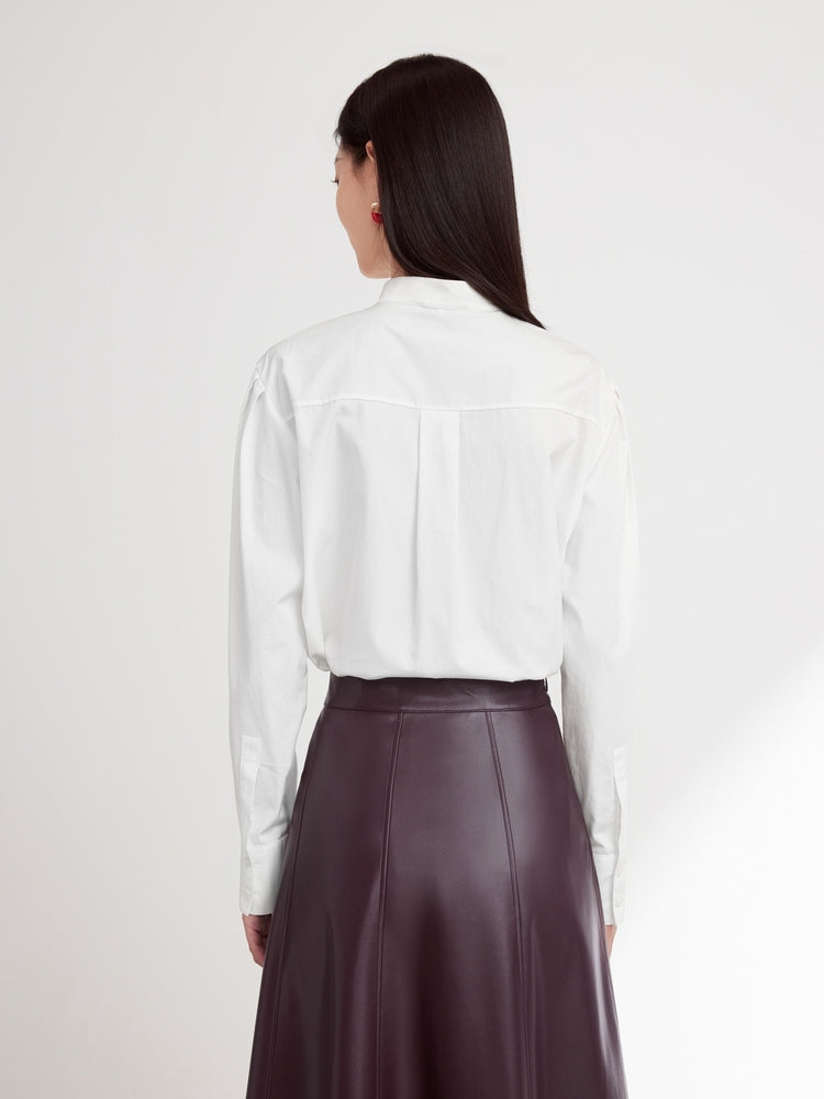 Stand Collar Blouse | White