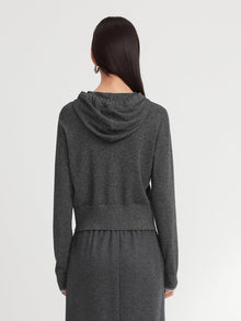 Hooded Knitted Cardigan | Grey