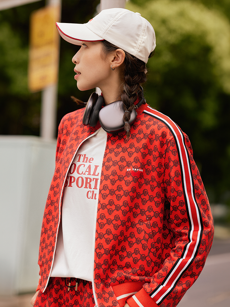 Printed Sport Jacket | Red