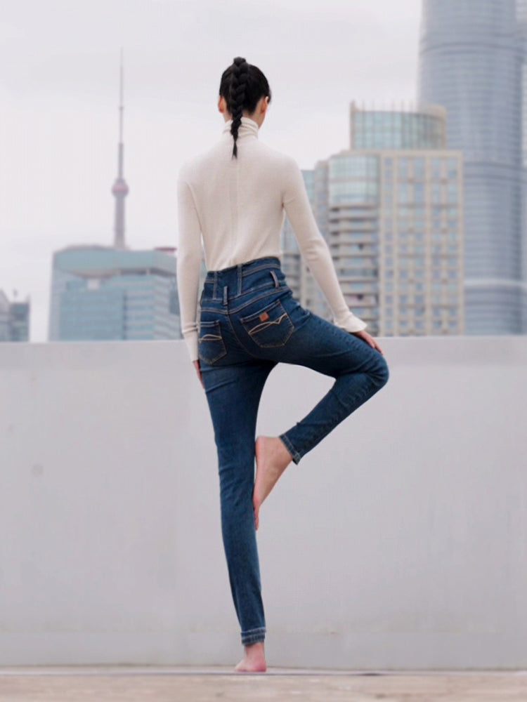 Springy Cropped Jeans | Blue