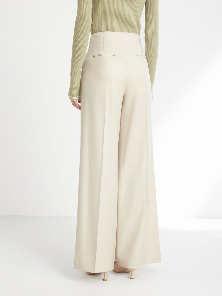 Wide-Leg Suit Pants | Beige