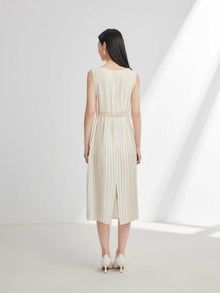 Pleated Dress | Beige