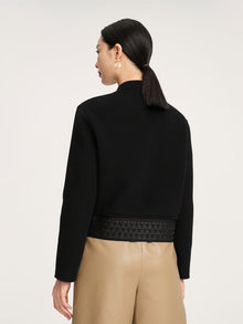 Standing Collar Woolen Coat | Black