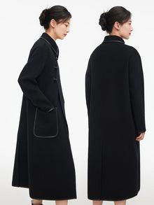 Neo-Chinese Style Wool Coat | Black