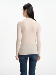 Long-Sleeve Knit Top | White