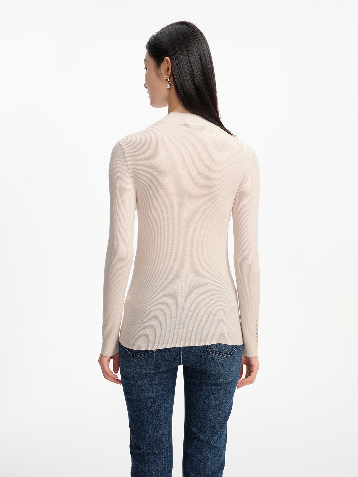 Long-Sleeve Knit Top | White