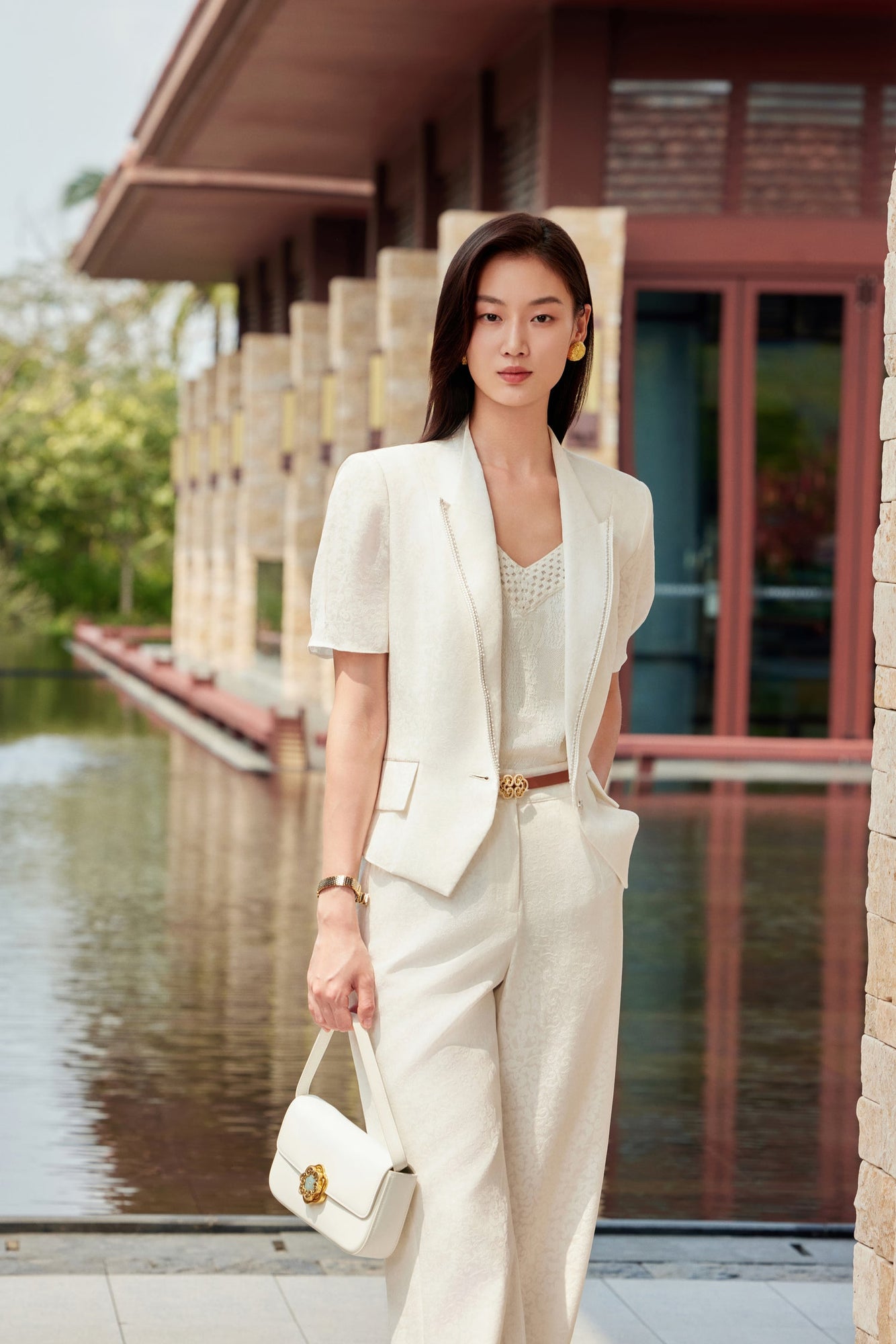 Silk New Chinese-style Suit Jacket | White