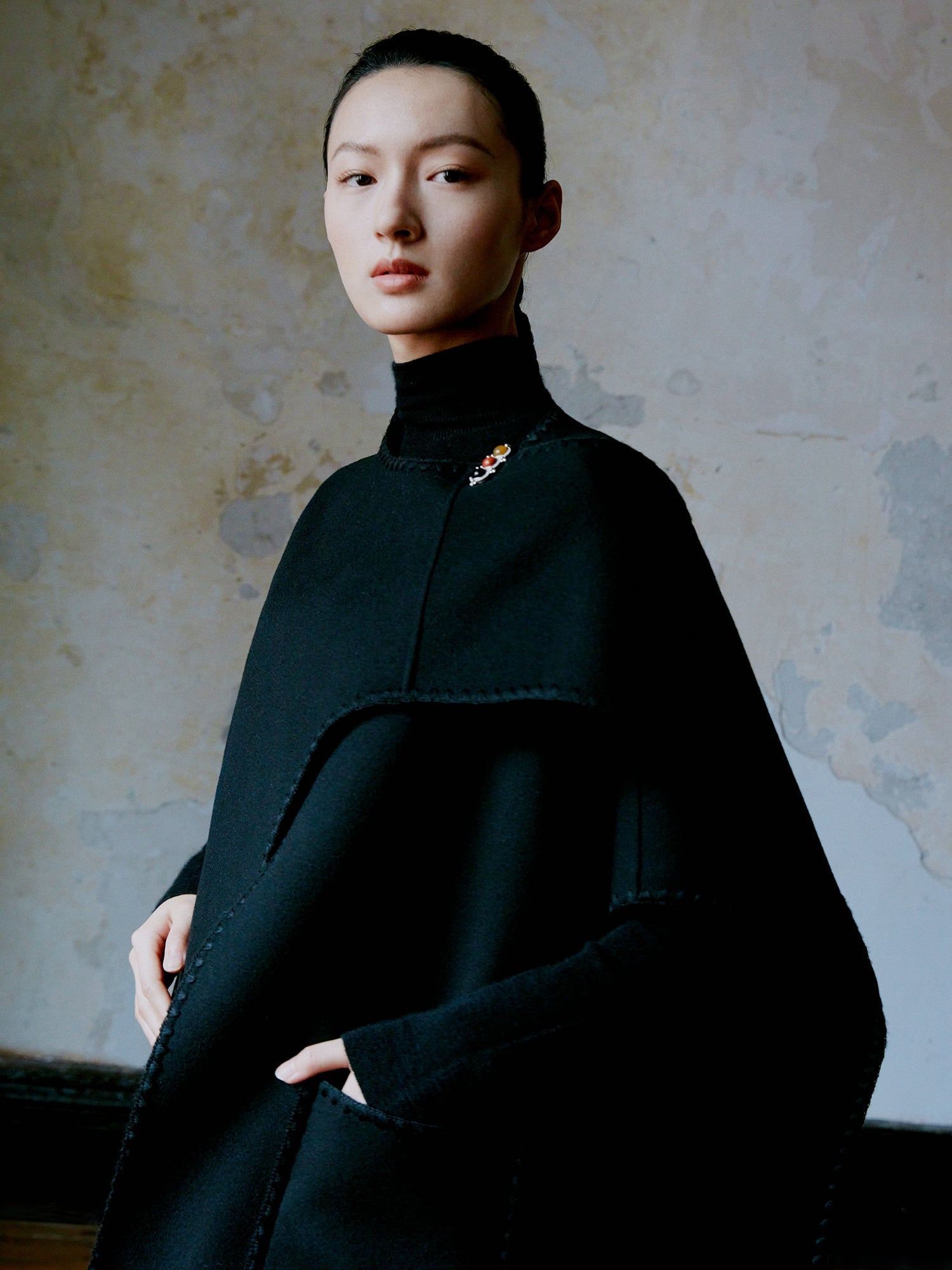 Double-Faced Wool Coat | Black