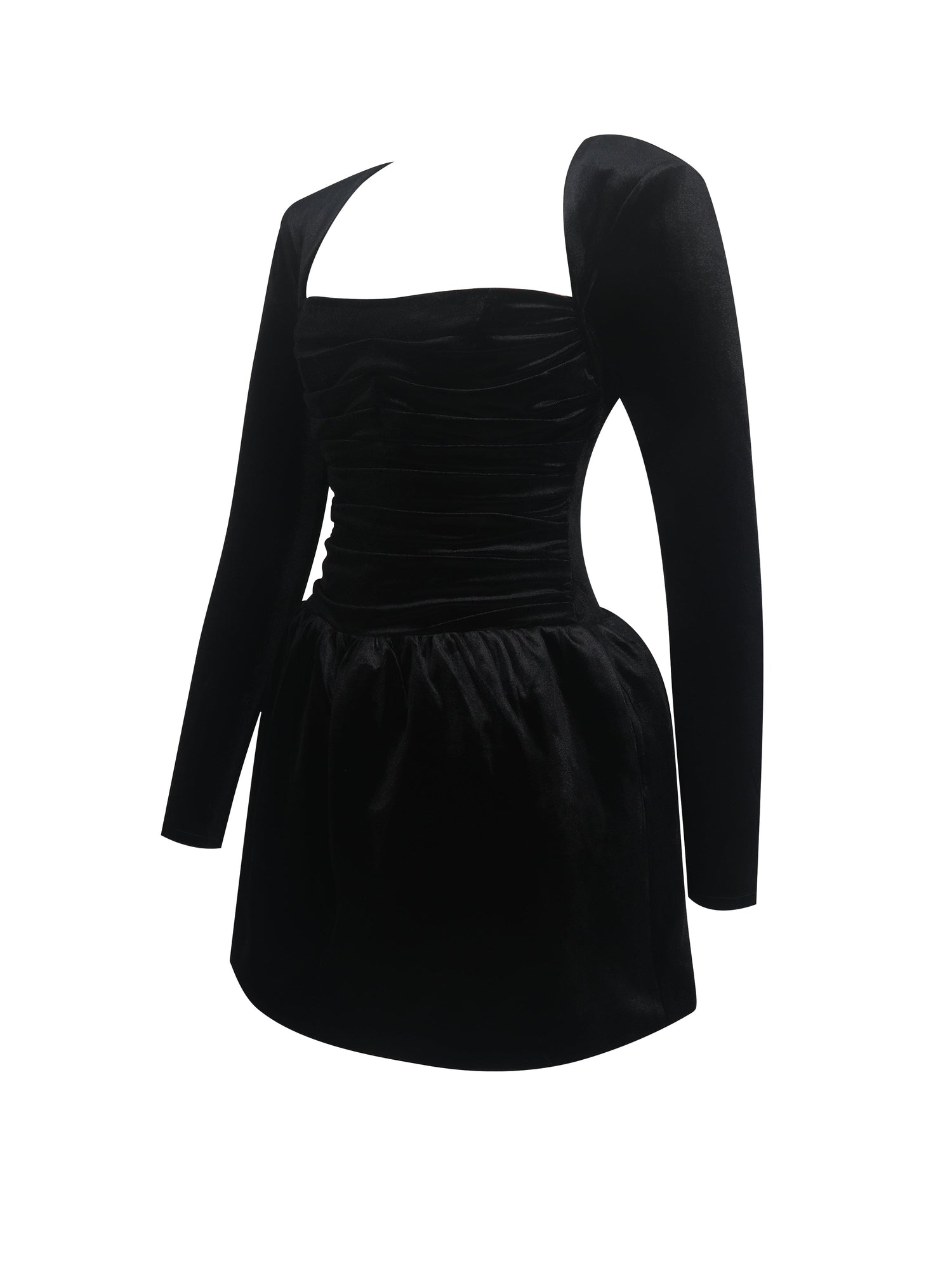 Miss Circle | Catrina Velvet Square Neck Bow-Tie Mini Dress