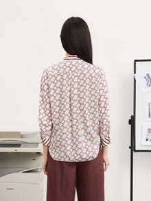 Silk Print Blouse | Beige