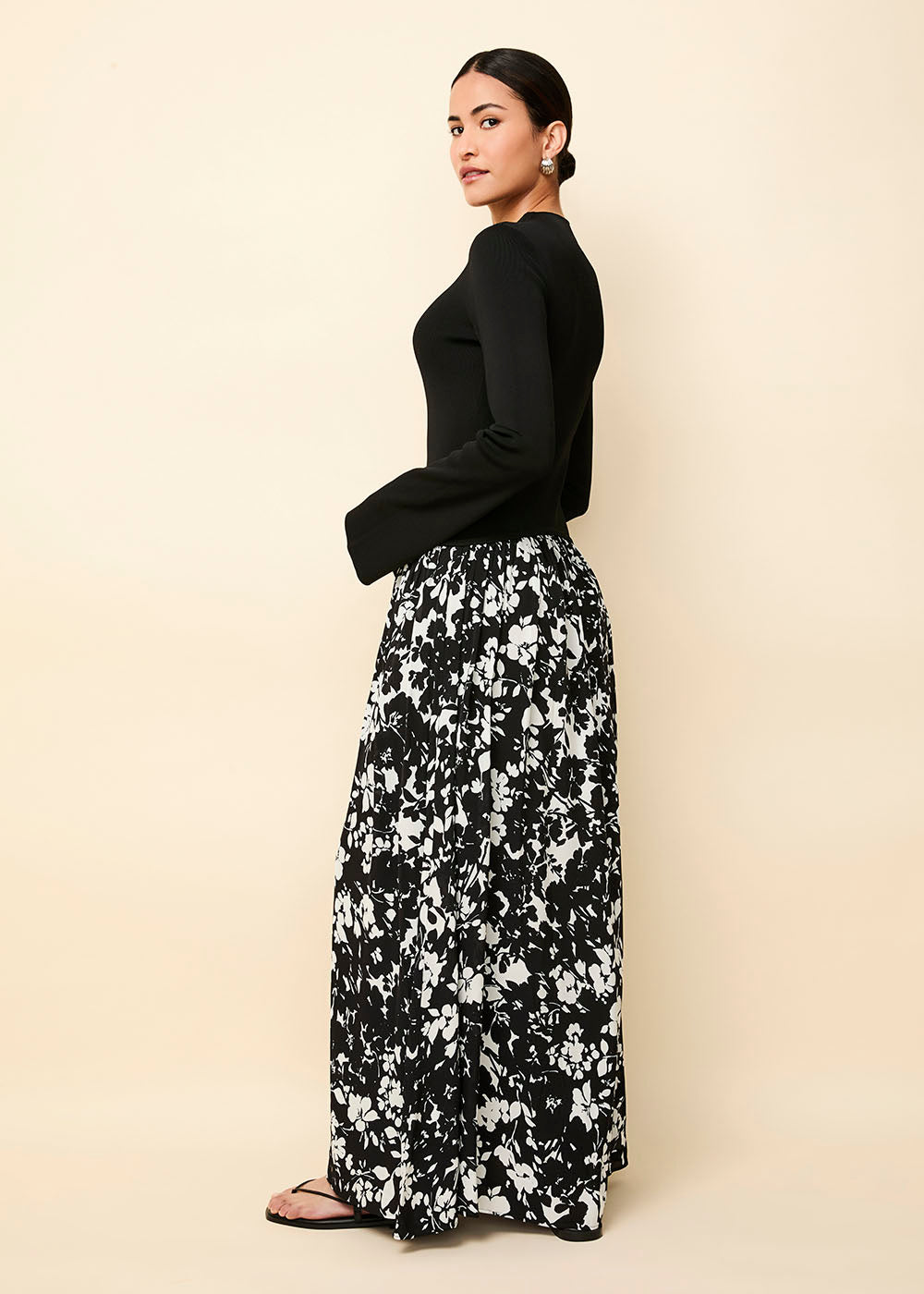 Women | Soglio Dress | Black/White Floral
