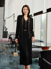 Rhinestone Embellished Suit Jacket | Black