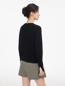 Designed Knitted Cardigan | Black