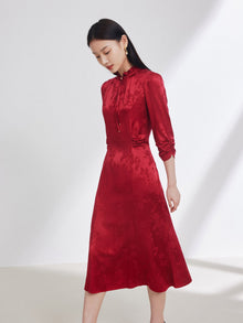Silk Dress | Wine Red