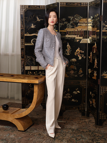 Parisian-style Boucle Jacket | Grey