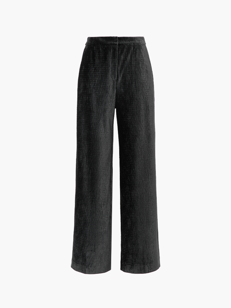 High-Waisted Straight Leg Pants | Black