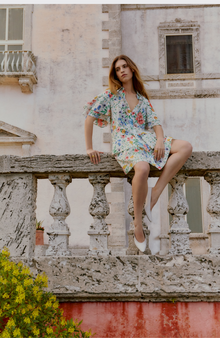 Wildflower Voile Ruffle Dress | Ivory Multi