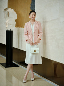 Silk Floral Jacquard Suit Jacket | Pink